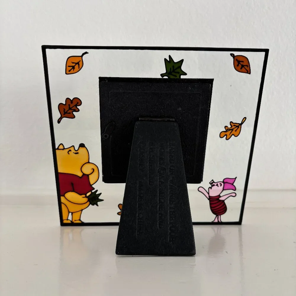 Winnie the Pooh and Piglet Picture Frame - Glass Frame - Fall Leaves - Disney